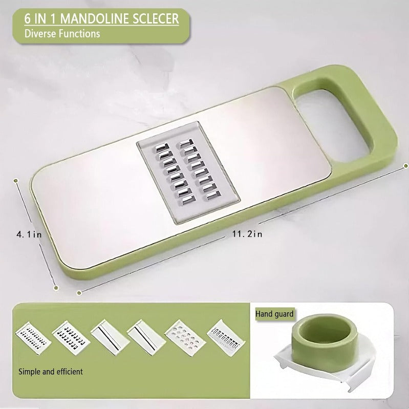GFOUK® 6-in-1 SafePrep Mandoline Slicer