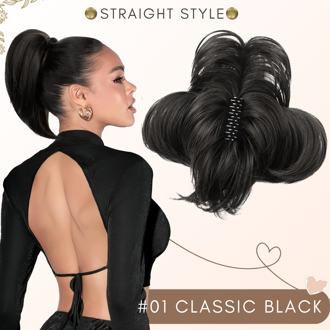 flysmus® Short Ponytail Hair Extension Claw Clip 🇬🇧 Made in UK