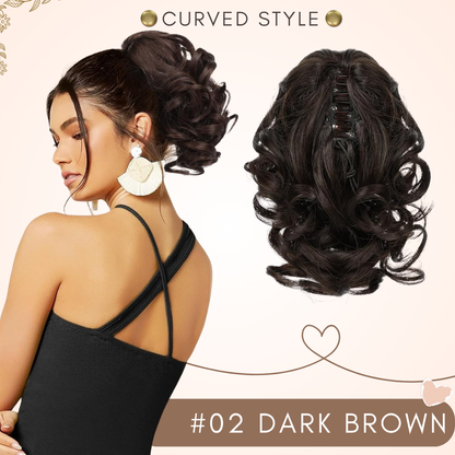 flysmus® Short Ponytail Hair Extension Claw Clip 🇬🇧 Made in UK