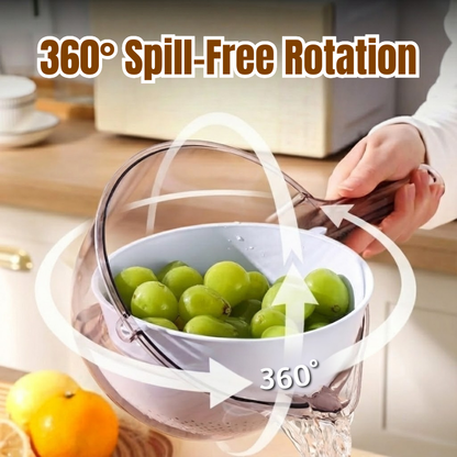 Aphine® 360° Rotating Drain Rinse Fruit Basket & Detachable Fruit Tray 🎁
