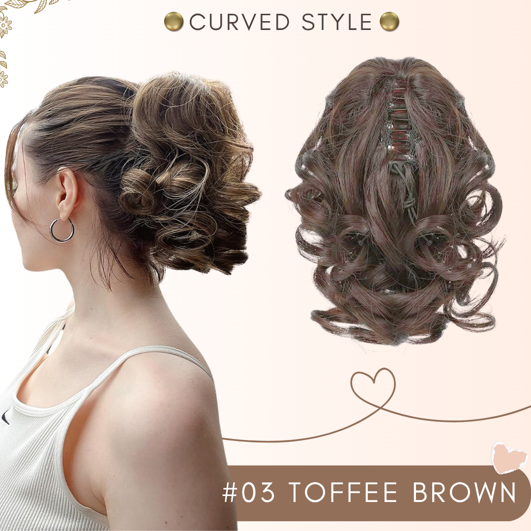 flysmus® Short Ponytail Hair Extension Claw Clip 🇬🇧 Made in UK