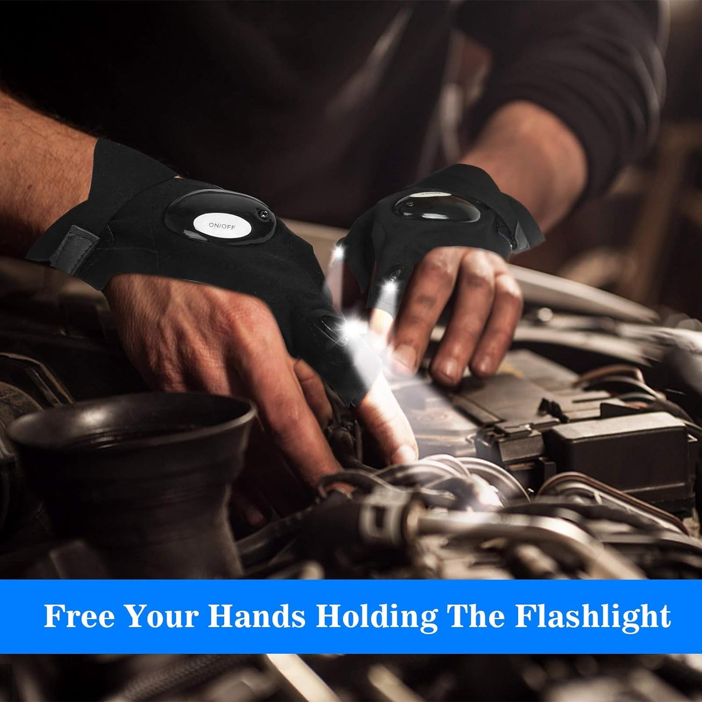 Sugoola® Hands-Free Lighting Gloves – Perfect for Night or Low-Light Work