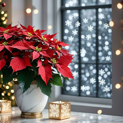 🌺Artificial Christmas Poinsettia Flower Solar Light🎄🇬🇧