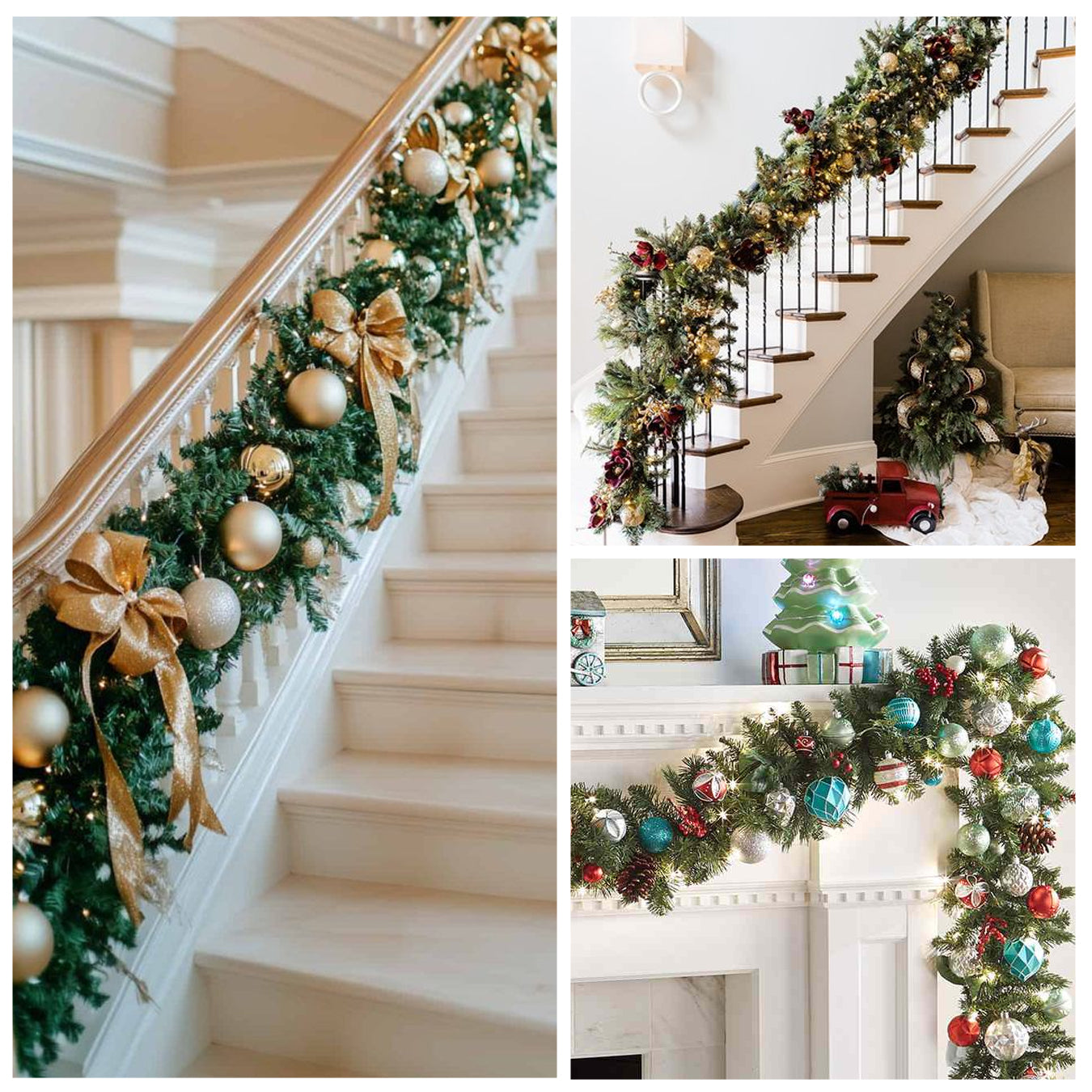 🎄🎅 Artificial Cedar Garland 🇬🇧 Green Pine Garland for Table, Mantel, Wall – Perfect for Indoor & Outdoor Christmas Decorations