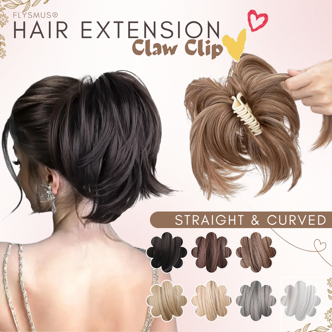flysmus® Short Ponytail Hair Extension Claw Clip 🇬🇧 Made in UK