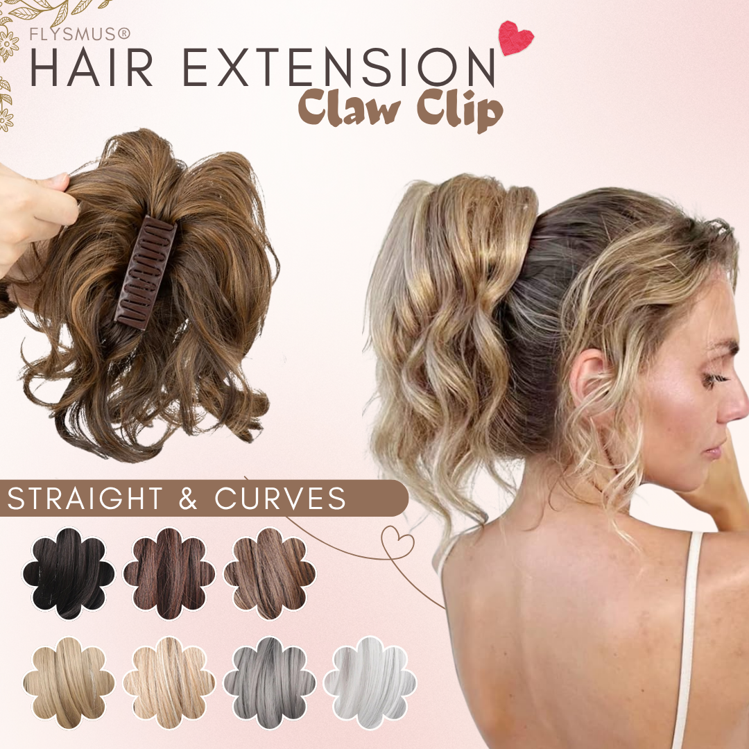 flysmus® Short Ponytail Hair Extension Claw Clip 🇬🇧 Made in UK