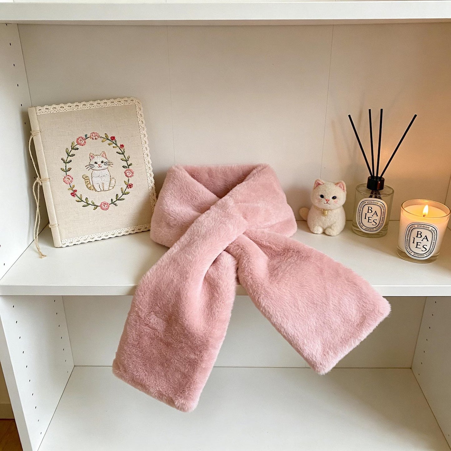 Sugoola® Faux Fur Scarf with Secret Zipper Pocket